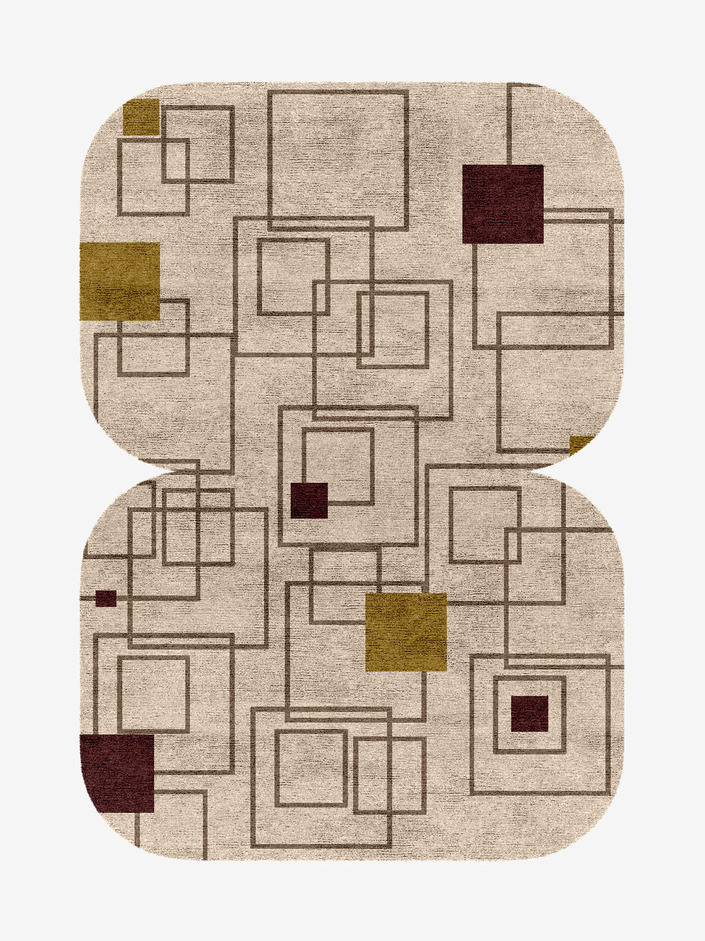 Squares Geometric Eight Hand Knotted Bamboo Silk Custom Rug by Rug Artisan