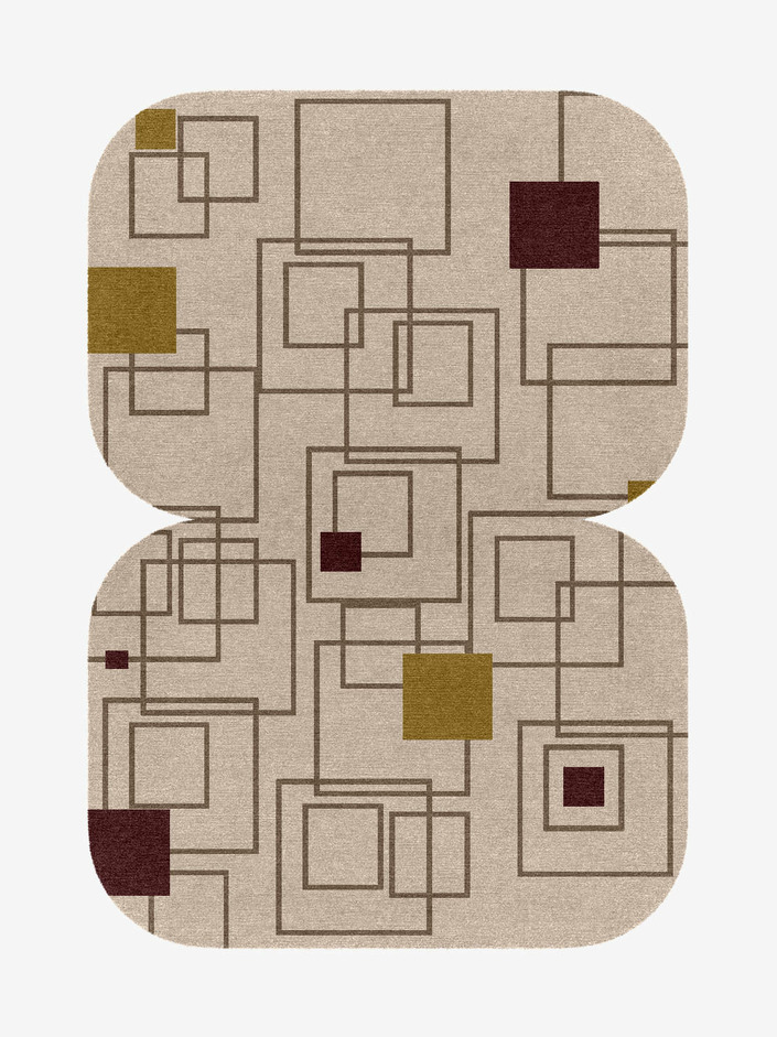 Squares Geometric Eight Hand Knotted Tibetan Wool Custom Rug by Rug Artisan