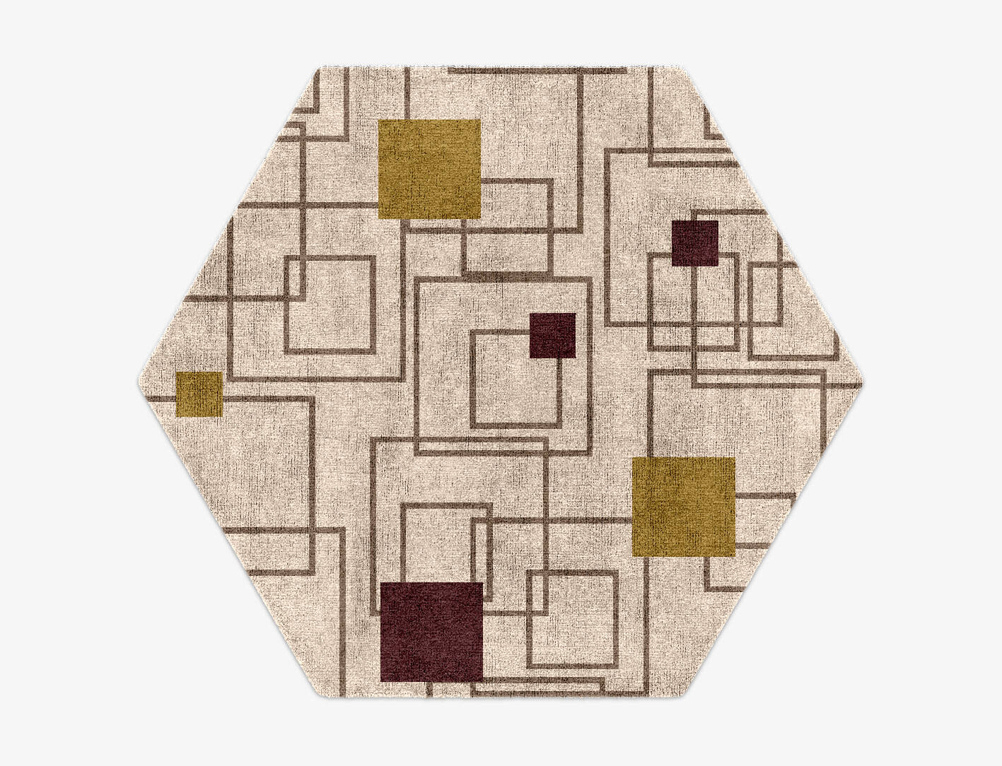 Squares Geometric Hexagon Hand Knotted Bamboo Silk Custom Rug by Rug Artisan