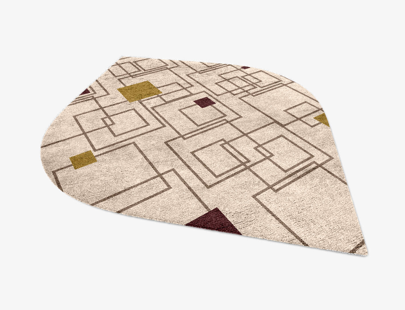 Squares Geometric Ogee Hand Knotted Bamboo Silk Custom Rug by Rug Artisan
