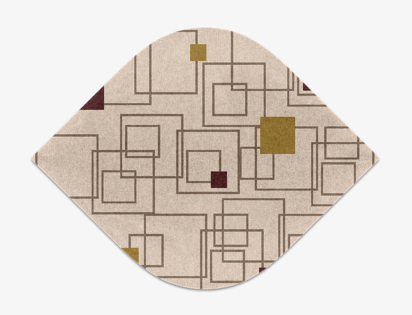 Squares Geometric Ogee Hand Knotted Tibetan Wool Custom Rug by Rug Artisan