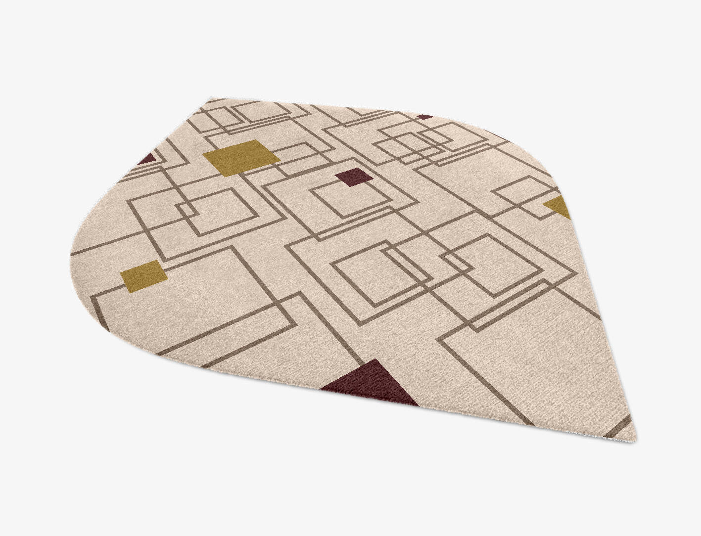 Squares Geometric Ogee Hand Knotted Tibetan Wool Custom Rug by Rug Artisan