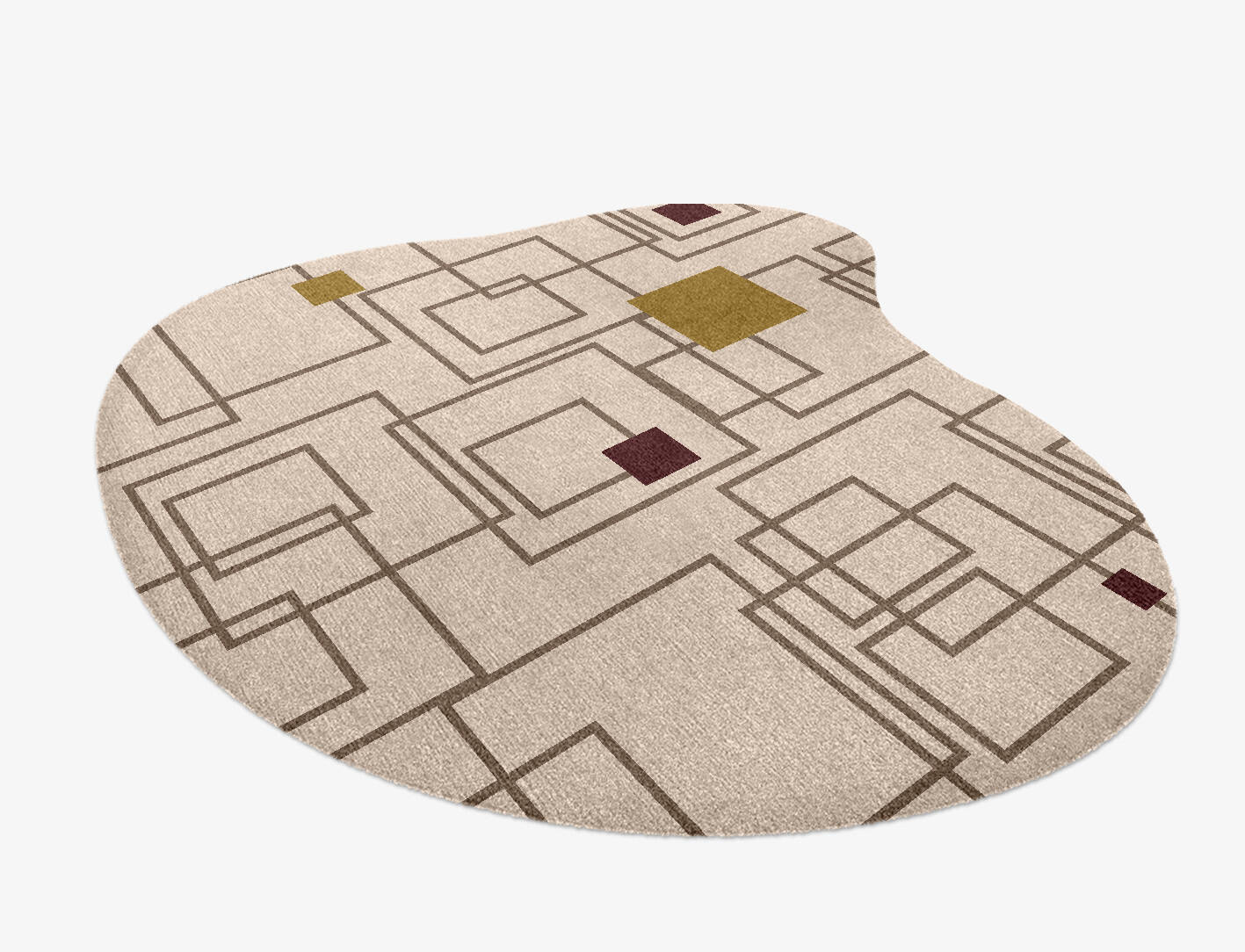 Squares Geometric Splash Hand Knotted Tibetan Wool Custom Rug by Rug Artisan