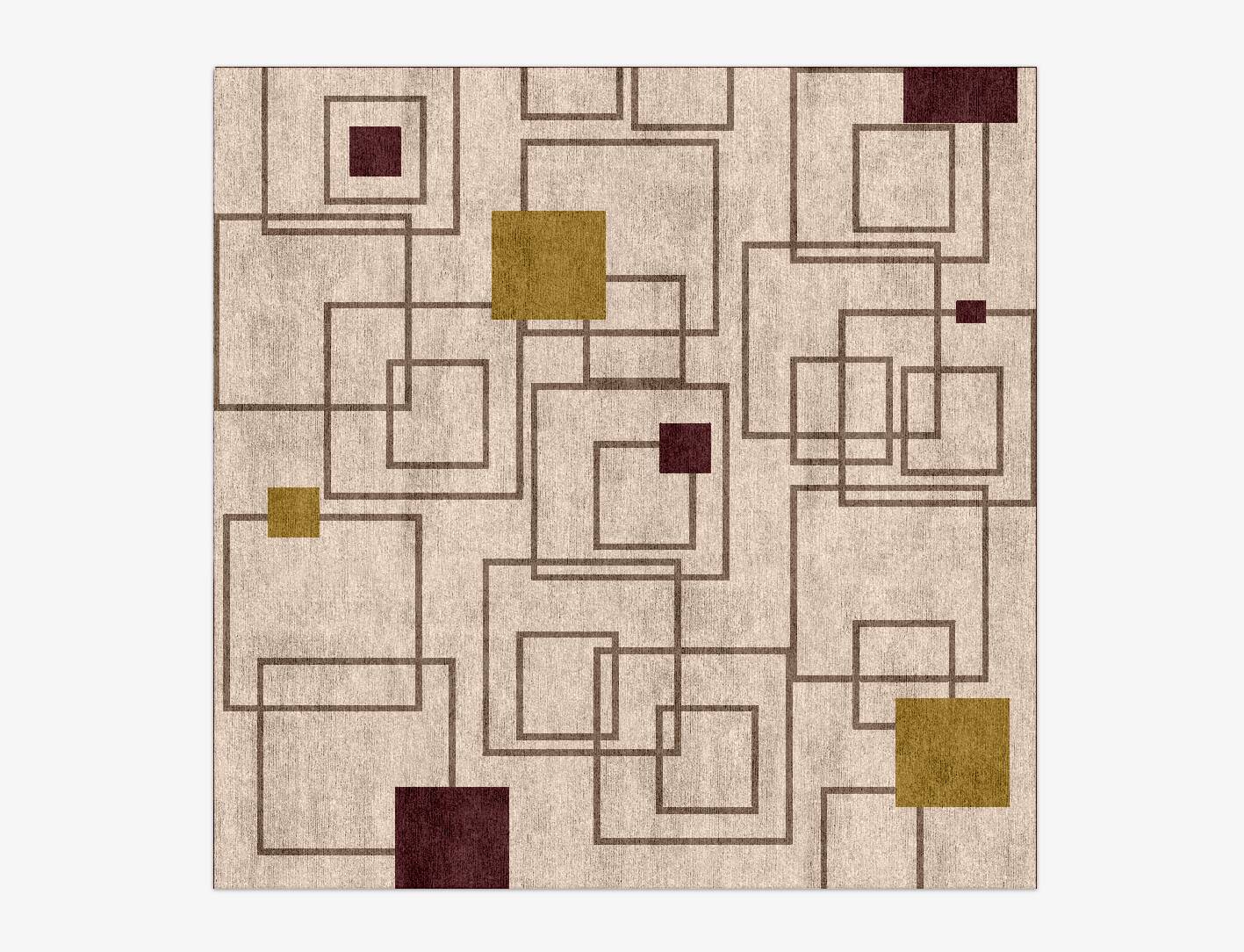 Squares Geometric Square Hand Knotted Bamboo Silk Custom Rug by Rug Artisan