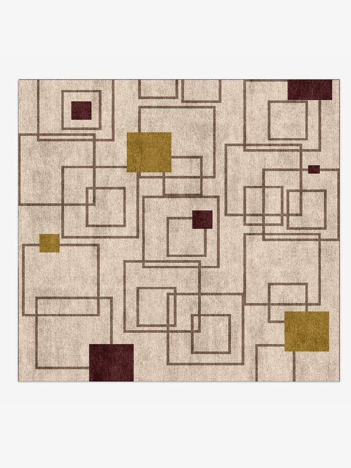 Squares Geometric Square Hand Knotted Bamboo Silk Custom Rug by Rug Artisan