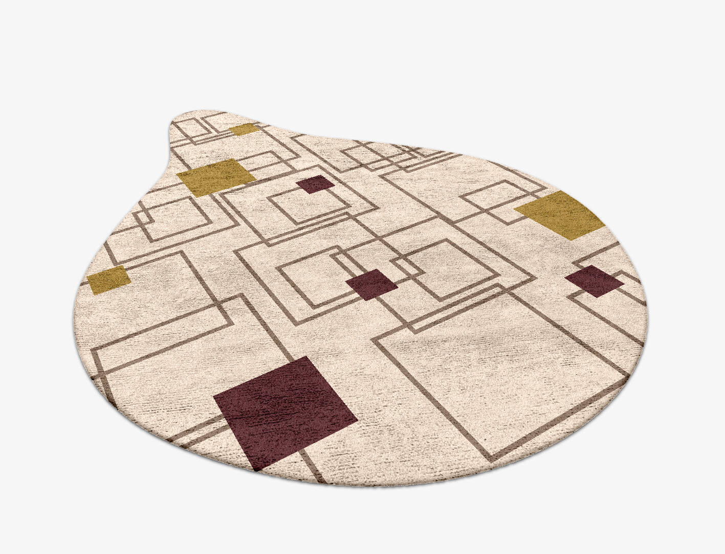 Squares Geometric Drop Hand Tufted Bamboo Silk Custom Rug by Rug Artisan