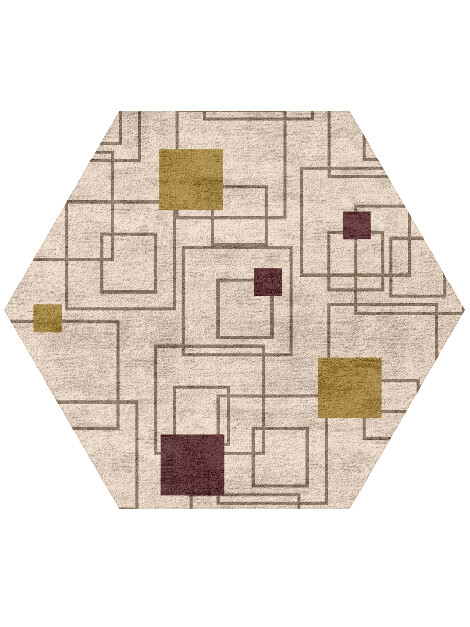Squares Geometric Hexagon Hand Tufted Bamboo Silk Custom Rug by Rug Artisan