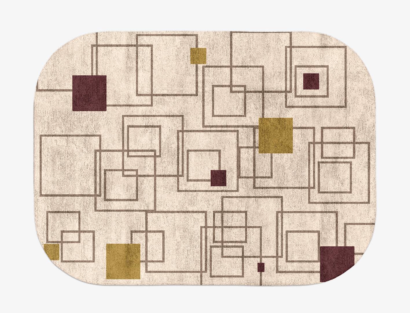 Squares Geometric Oblong Hand Tufted Bamboo Silk Custom Rug by Rug Artisan