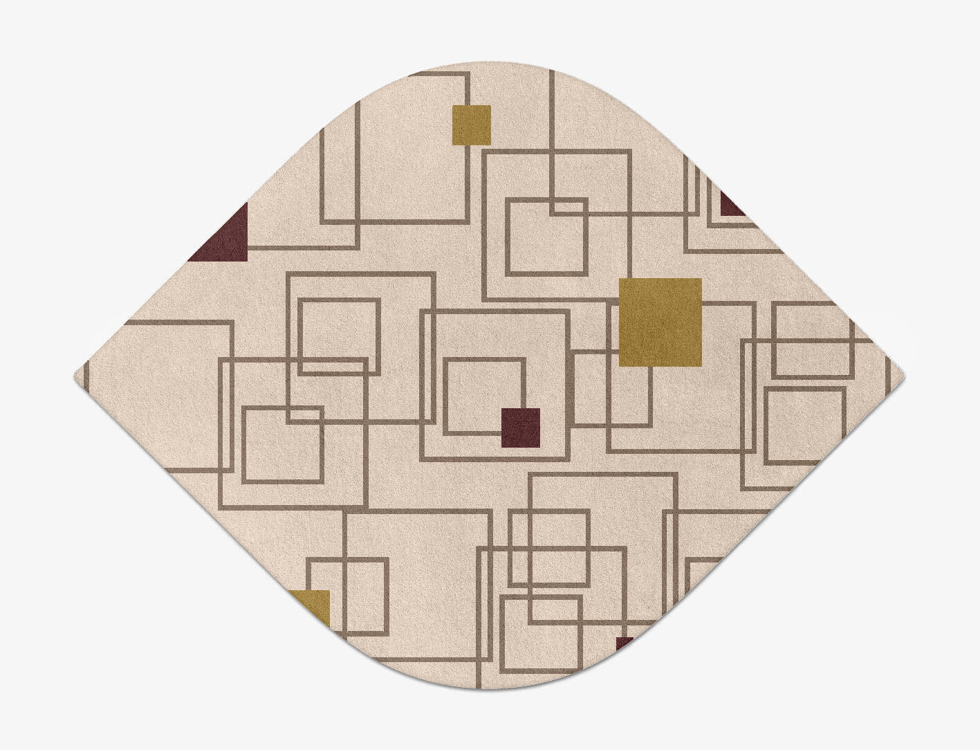 Squares Geometric Ogee Hand Tufted Pure Wool Custom Rug by Rug Artisan