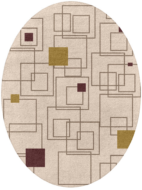 Squares Geometric Oval Hand Tufted Pure Wool Custom Rug by Rug Artisan