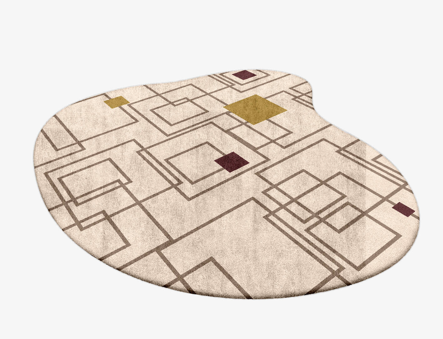 Squares Geometric Splash Hand Tufted Bamboo Silk Custom Rug by Rug Artisan