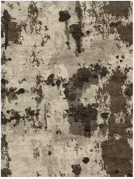 Stain Art Brush Strokes Rectangle Hand Knotted Bamboo Silk Custom Rug by Rug Artisan