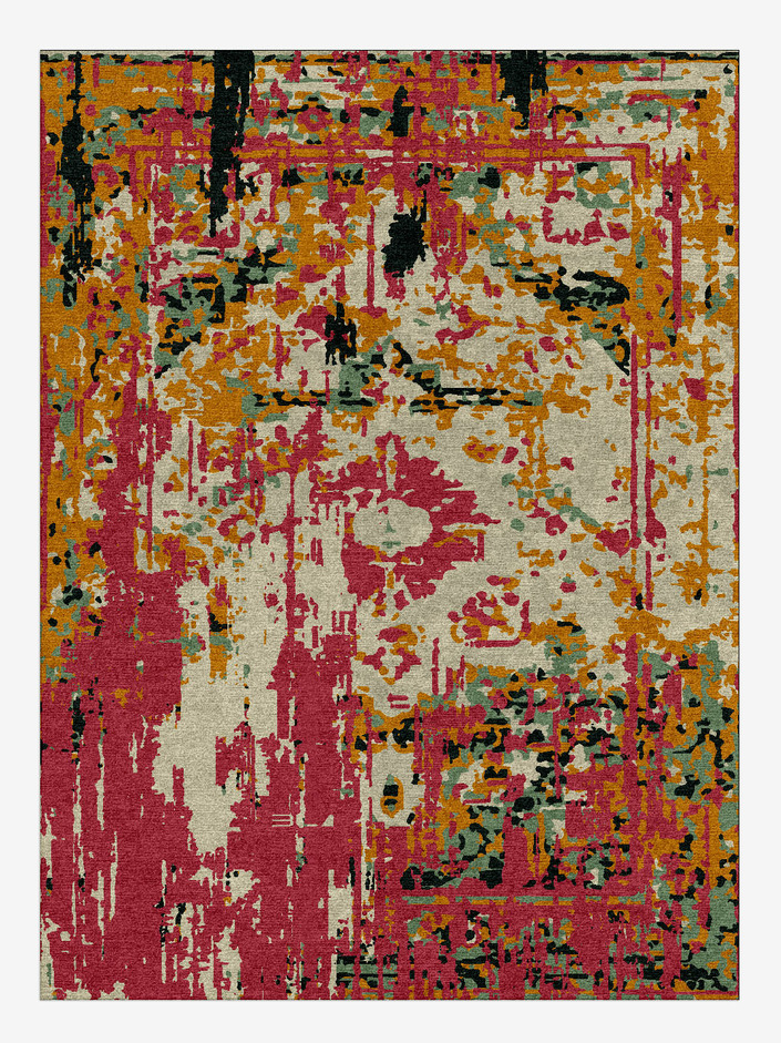 Stained Antique Vintage Rectangle Hand Knotted Tibetan Wool Custom Rug by Rug Artisan