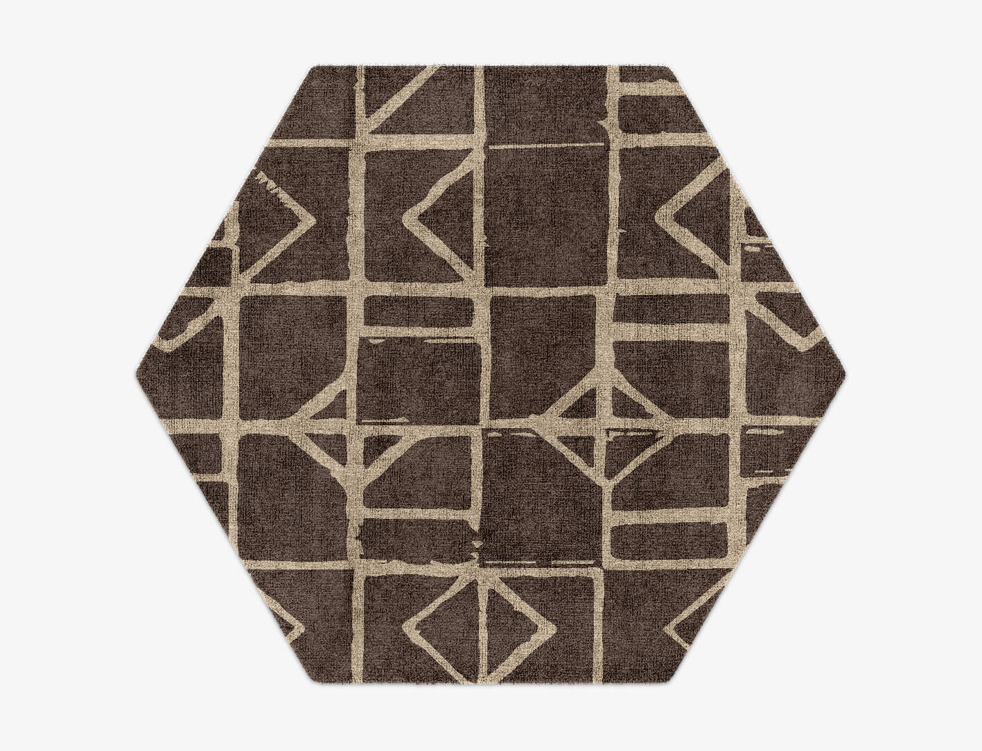 Stamp Minimalist Hexagon Hand Knotted Bamboo Silk Custom Rug by Rug Artisan