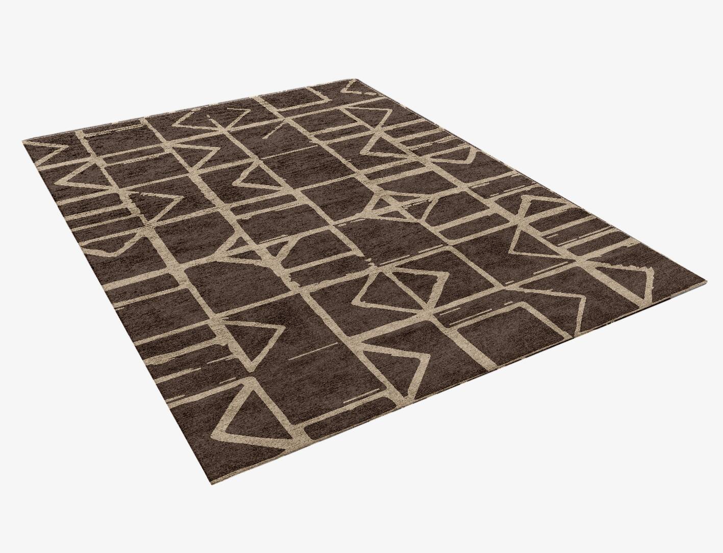 Stamp Minimalist Rectangle Hand Knotted Bamboo Silk Custom Rug by Rug Artisan