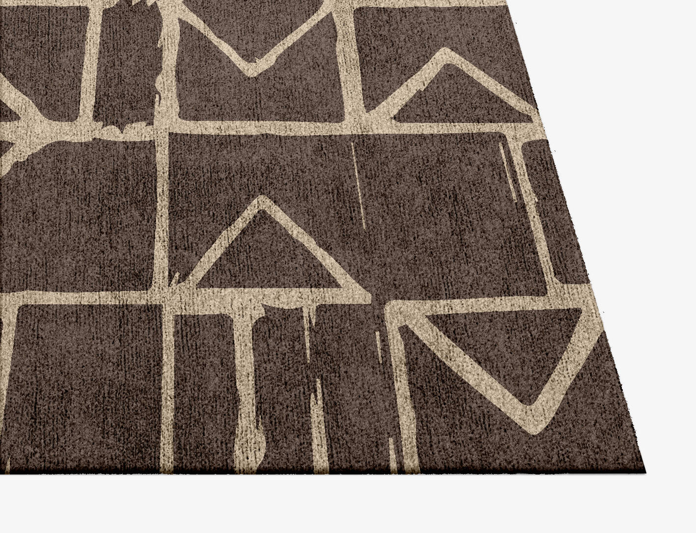 Stamp Minimalist Square Hand Knotted Bamboo Silk Custom Rug by Rug Artisan
