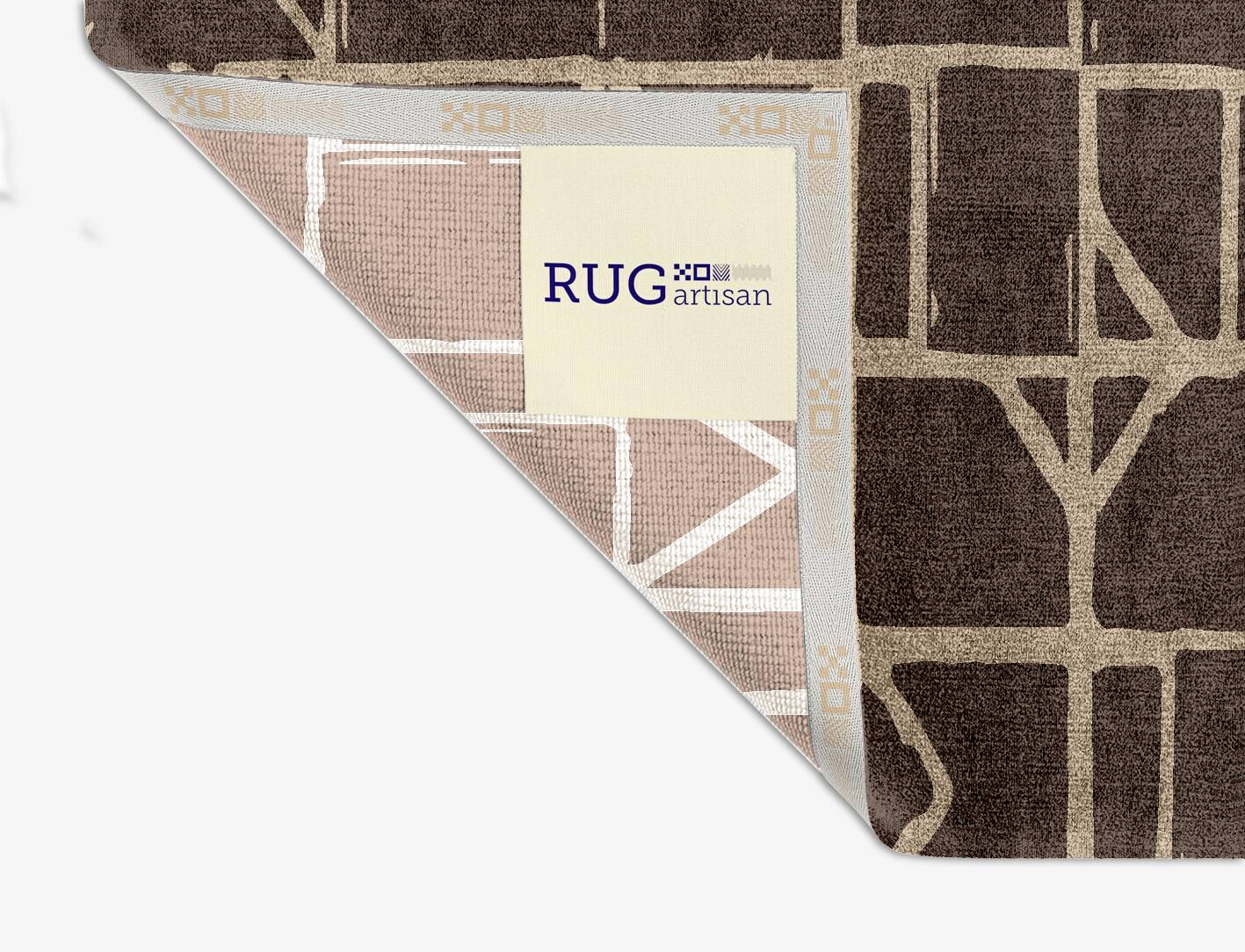 Stamp Minimalist Square Hand Knotted Bamboo Silk Custom Rug by Rug Artisan
