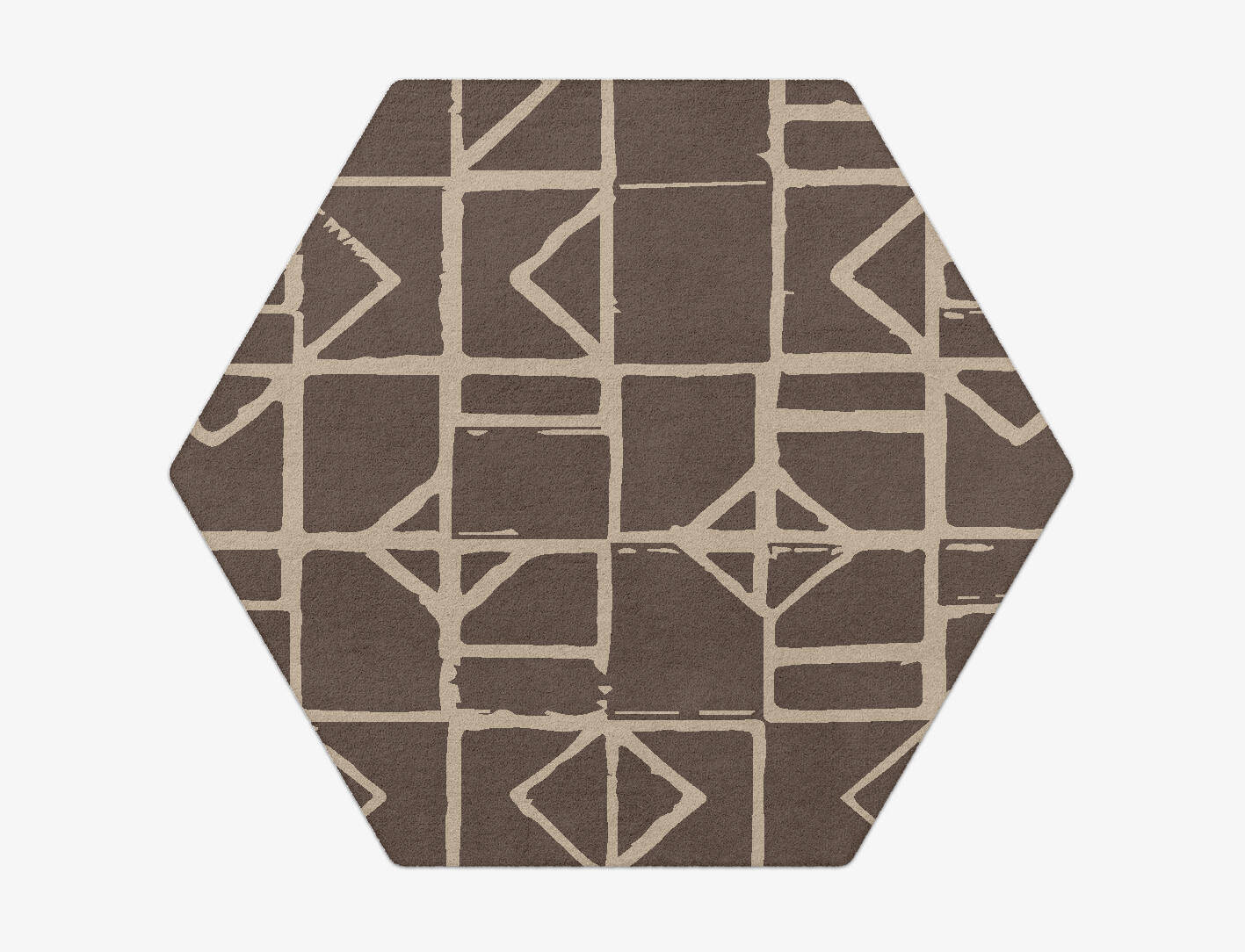Stamp Minimalist Hexagon Hand Tufted Pure Wool Custom Rug by Rug Artisan