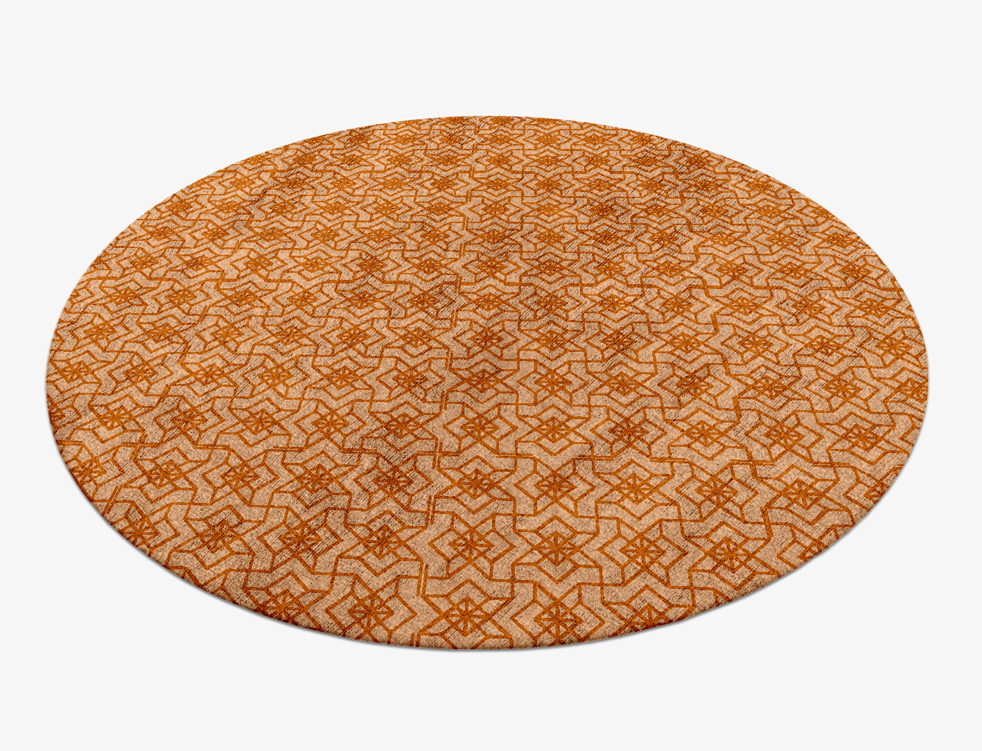 Star Sphere Geometric Round Hand Knotted Bamboo Silk Custom Rug by Rug Artisan