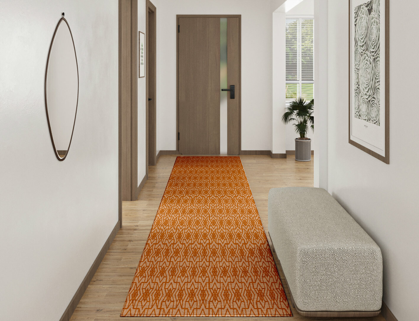 Star Sphere Geometric Runner Hand Tufted Pure Wool Custom Rug by Rug Artisan