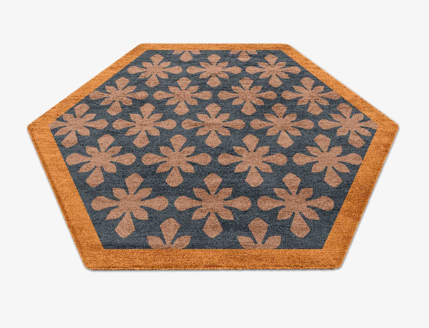 Starlet Geometric Hexagon Hand Knotted Bamboo Silk Custom Rug by Rug Artisan