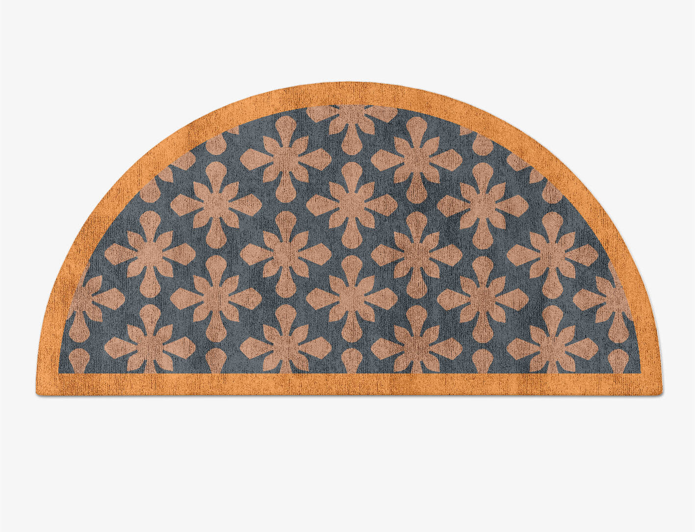 Starlet Geometric Halfmoon Hand Tufted Bamboo Silk Custom Rug by Rug Artisan