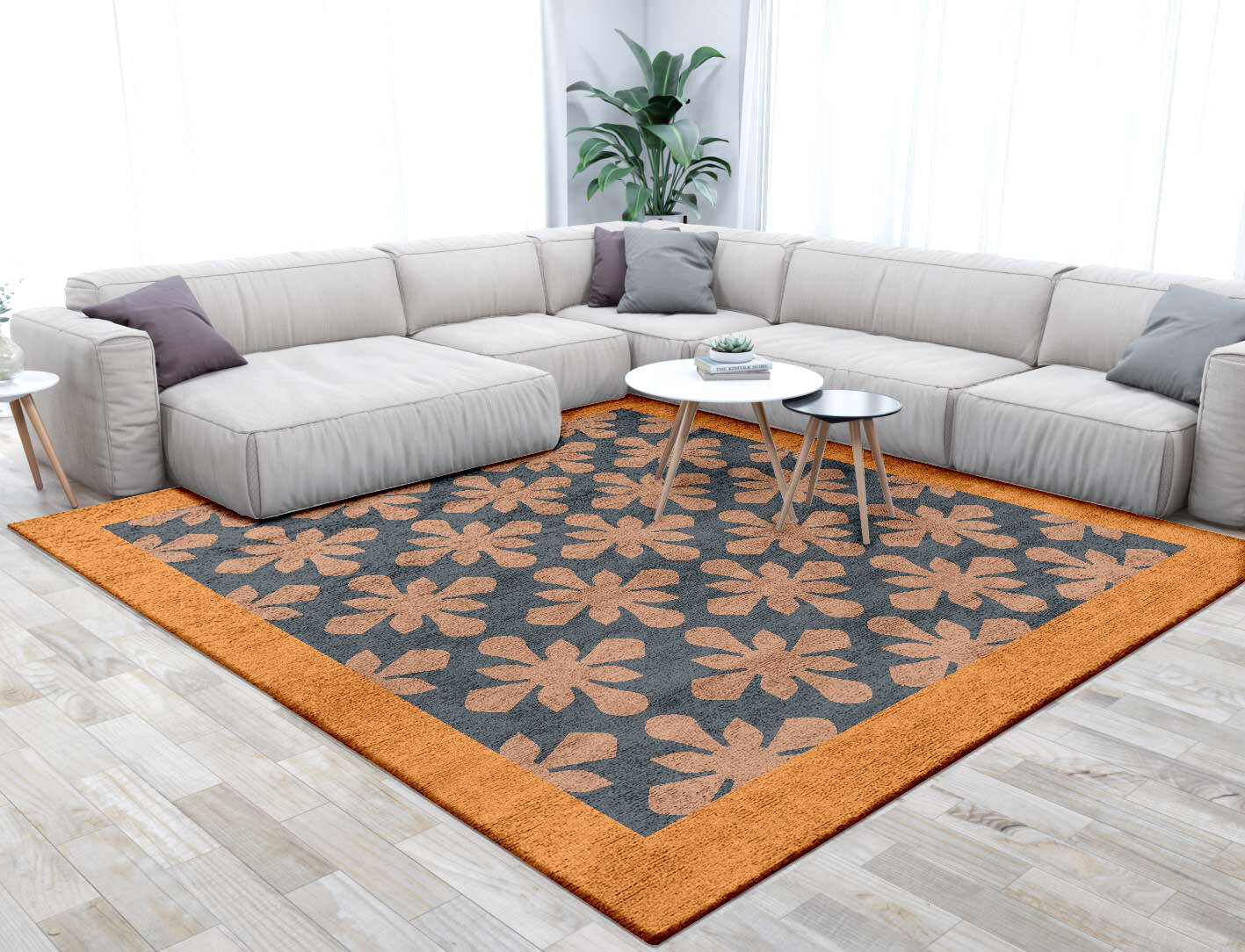 Starlet Geometric Square Hand Tufted Bamboo Silk Custom Rug by Rug Artisan