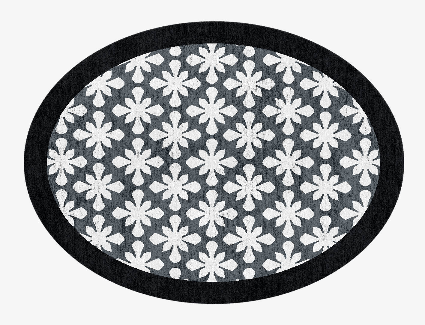 Starlet Lights Monochrome Oval Hand Knotted Bamboo Silk Custom Rug by Rug Artisan
