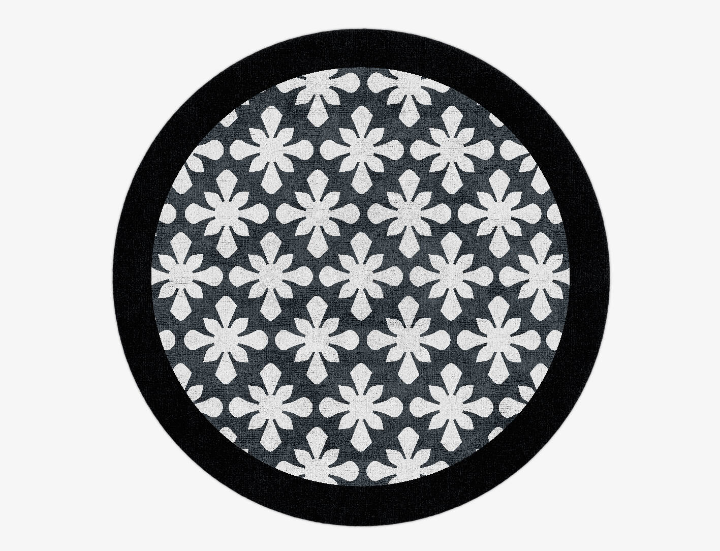 Starlet Lights Monochrome Round Hand Knotted Bamboo Silk Custom Rug by Rug Artisan