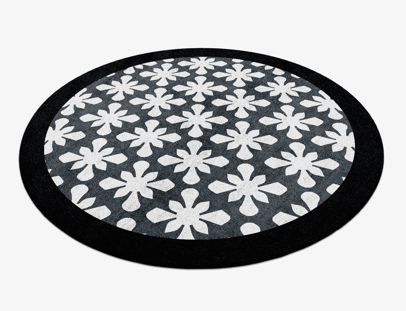 Starlet Lights Monochrome Round Hand Knotted Bamboo Silk Custom Rug by Rug Artisan