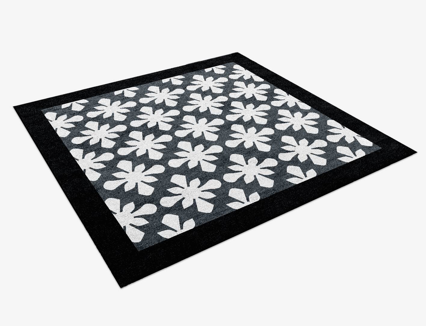 Starlet Lights Monochrome Square Hand Knotted Bamboo Silk Custom Rug by Rug Artisan