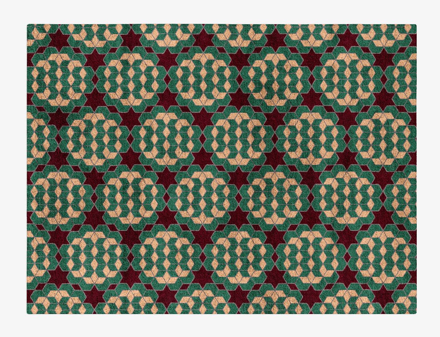 Starred Cubes Modern Geometrics Rectangle Hand Tufted Bamboo Silk Custom Rug by Rug Artisan