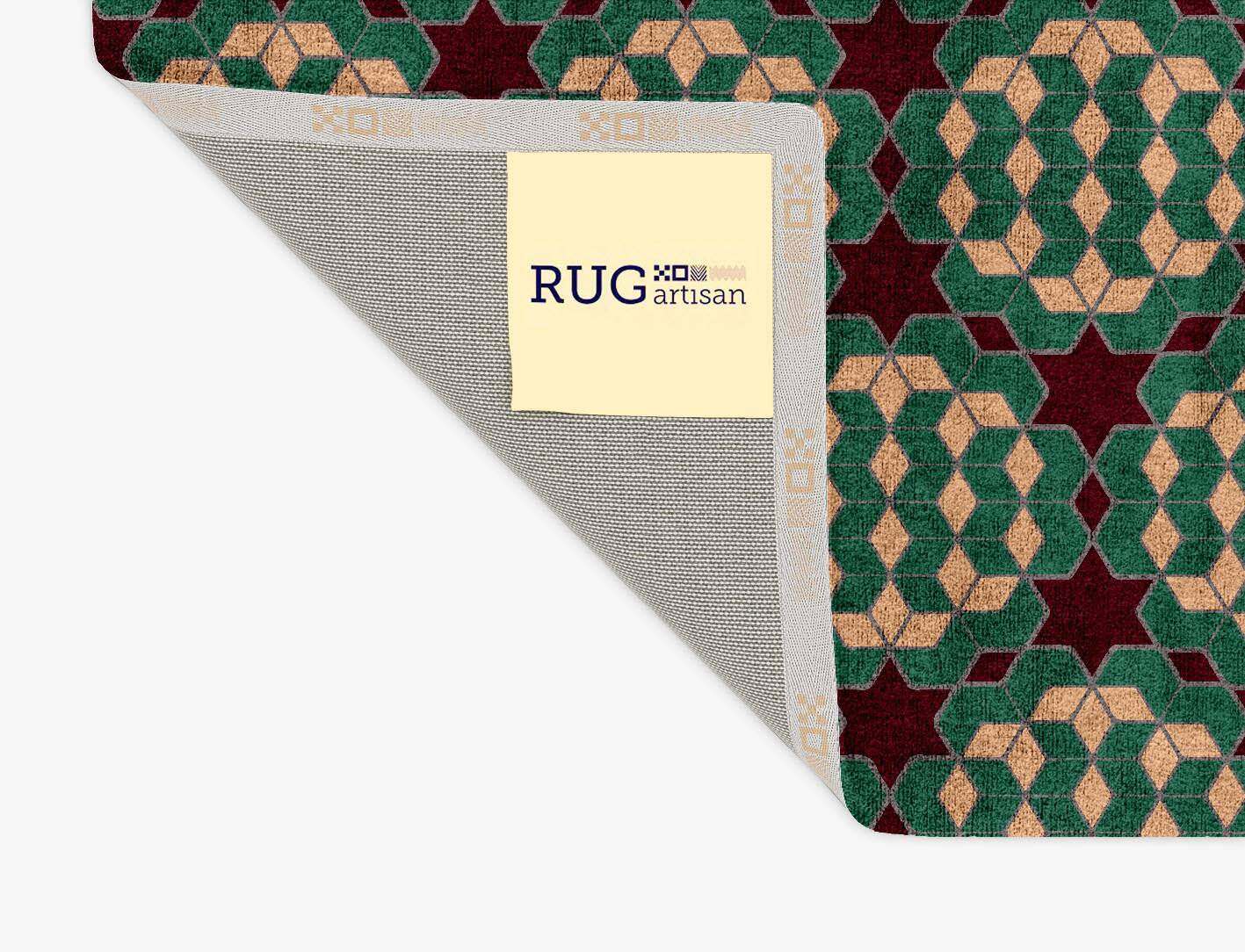 Starred Cubes Modern Geometrics Rectangle Hand Tufted Bamboo Silk Custom Rug by Rug Artisan