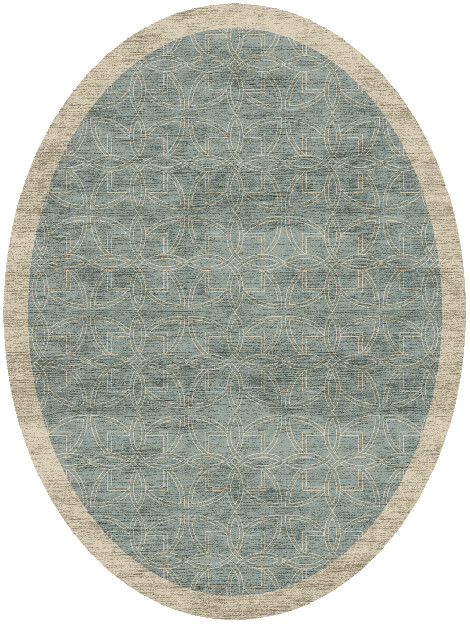 Stella Blue Royal Oval Hand Knotted Bamboo Silk Custom Rug by Rug Artisan