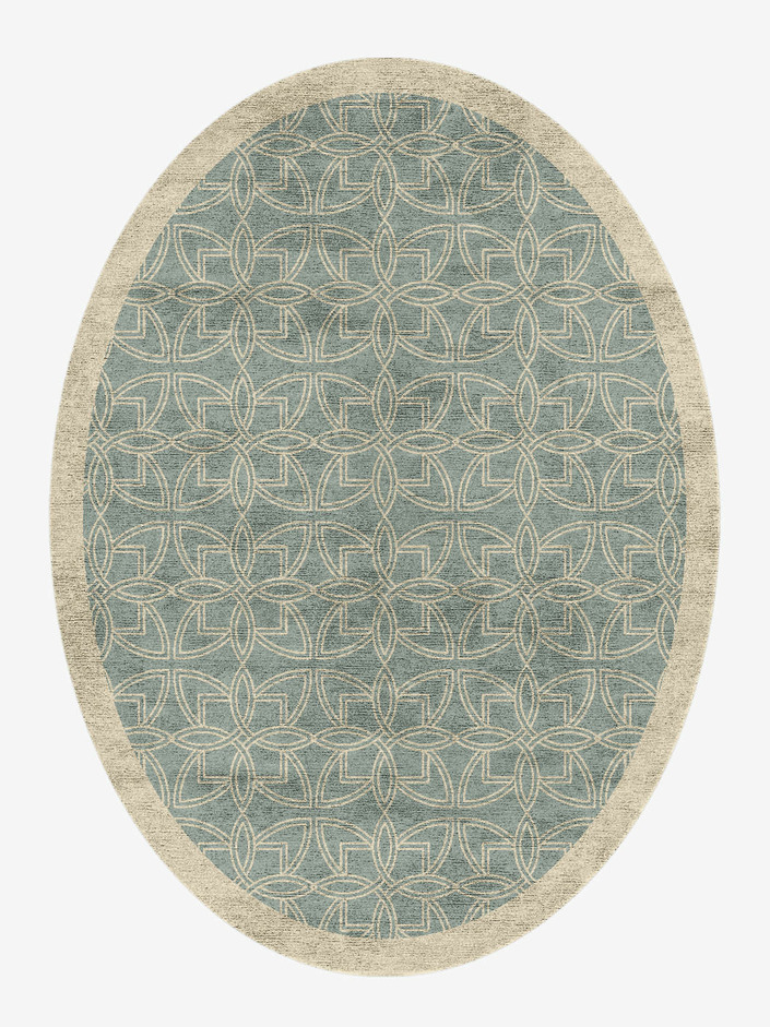 Stella Blue Royal Oval Hand Knotted Bamboo Silk Custom Rug by Rug Artisan
