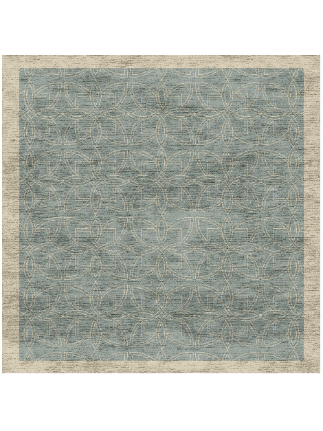 Stella Blue Royal Square Hand Knotted Bamboo Silk Custom Rug by Rug Artisan