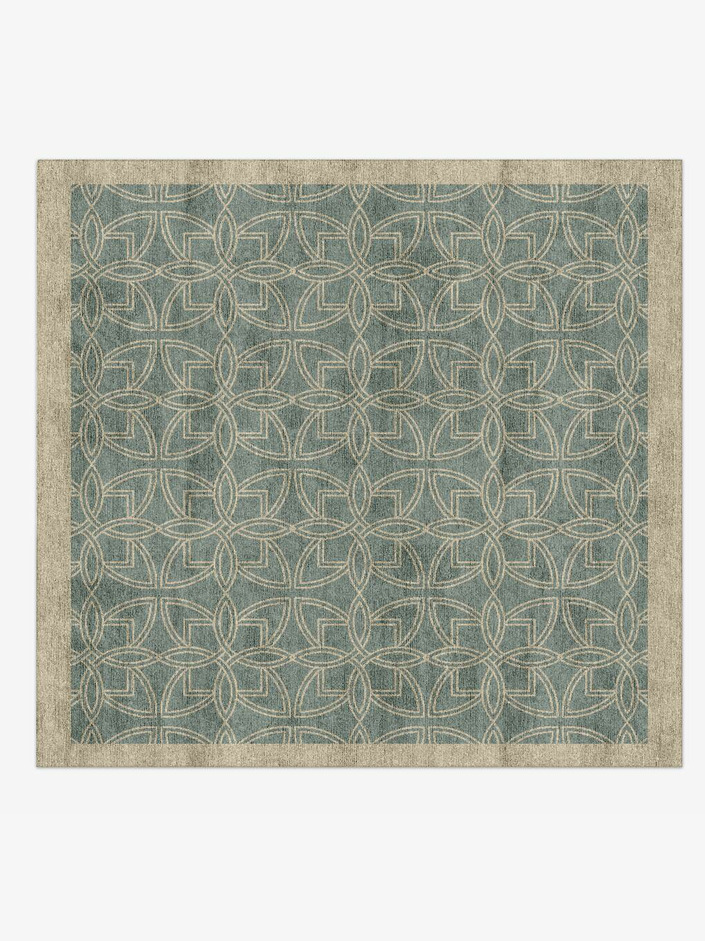 Stella Blue Royal Square Hand Knotted Bamboo Silk Custom Rug by Rug Artisan