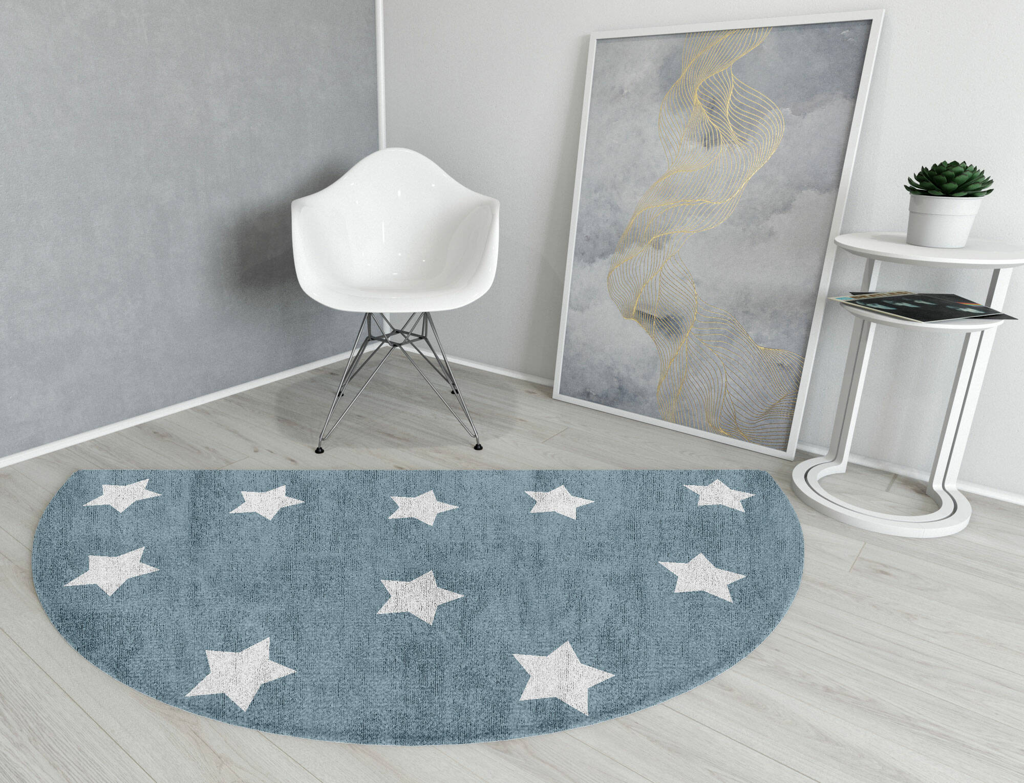 Stellar Kids Halfmoon Hand Knotted Bamboo Silk Custom Rug by Rug Artisan