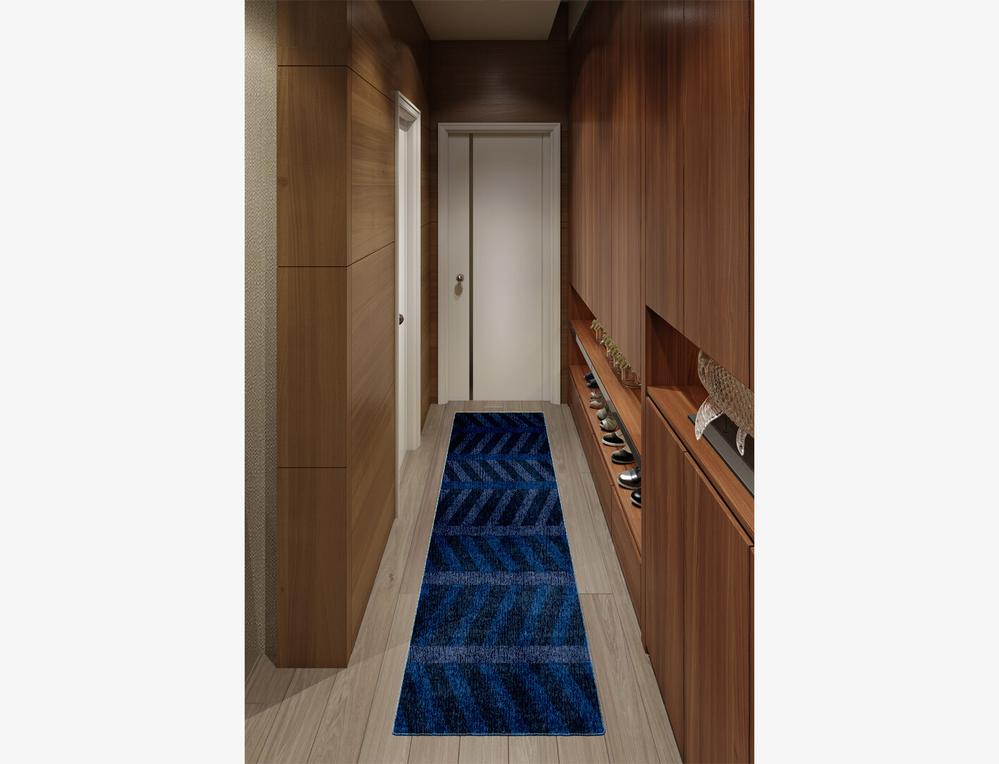 Steps Geometric Runner Flatweave Bamboo Silk Custom Rug by Rug Artisan