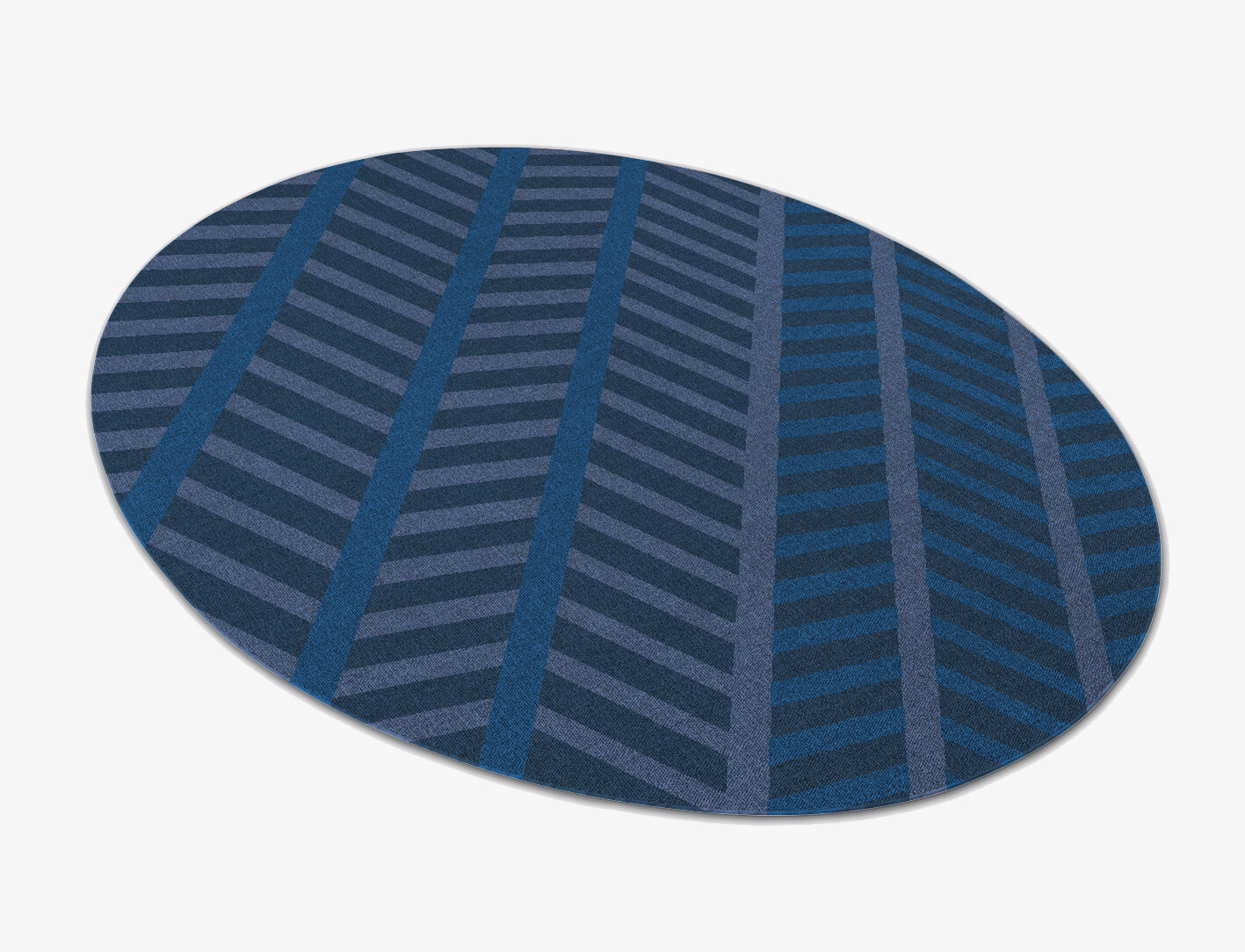 Steps Geometric Oval Outdoor Recycled Yarn Custom Rug by Rug Artisan