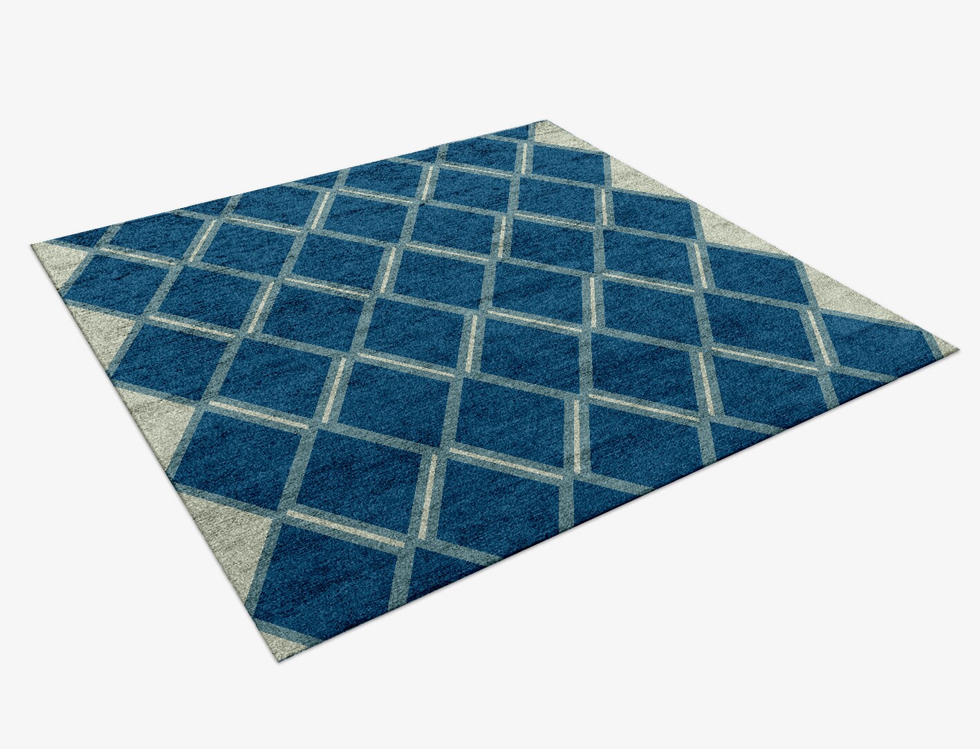 Sticks Geometric Square Hand Knotted Bamboo Silk Custom Rug by Rug Artisan