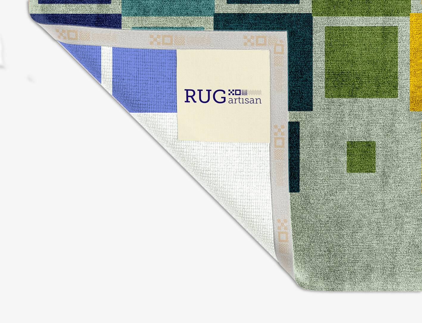 Stiles Geometric Square Hand Knotted Bamboo Silk Custom Rug by Rug Artisan