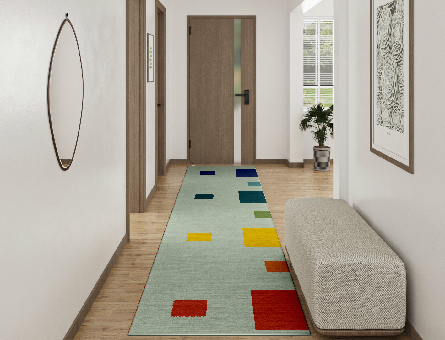 Stiles Geometric Runner Hand Tufted Pure Wool Custom Rug by Rug Artisan