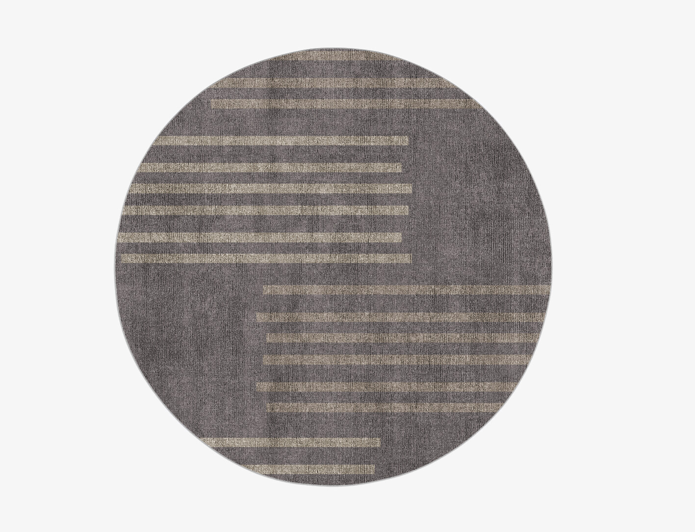 Strait Minimalist Round Flatweave Bamboo Silk Custom Rug by Rug Artisan