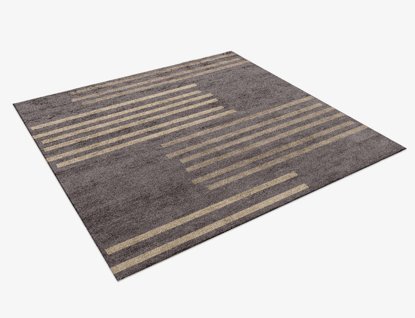 Strait Minimalist Square Hand Knotted Bamboo Silk Custom Rug by Rug Artisan
