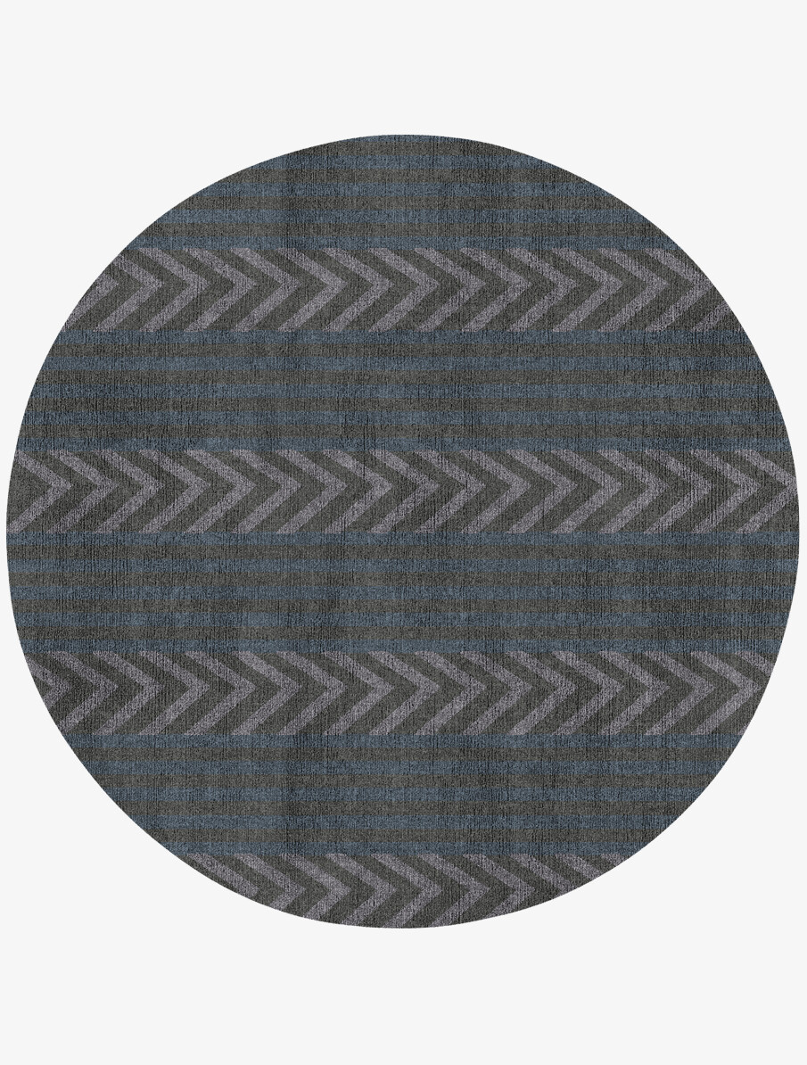 Strand Geometric Round Flatweave Bamboo Silk Custom Rug by Rug Artisan