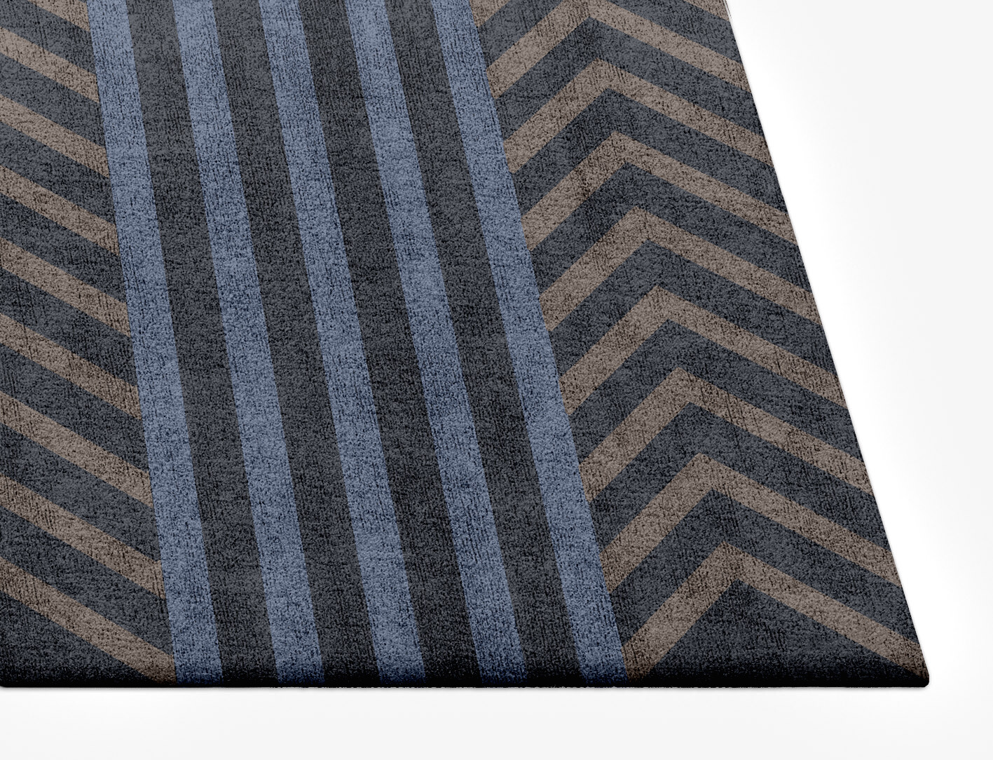 Strand Geometric Rectangle Hand Tufted Bamboo Silk Custom Rug by Rug Artisan