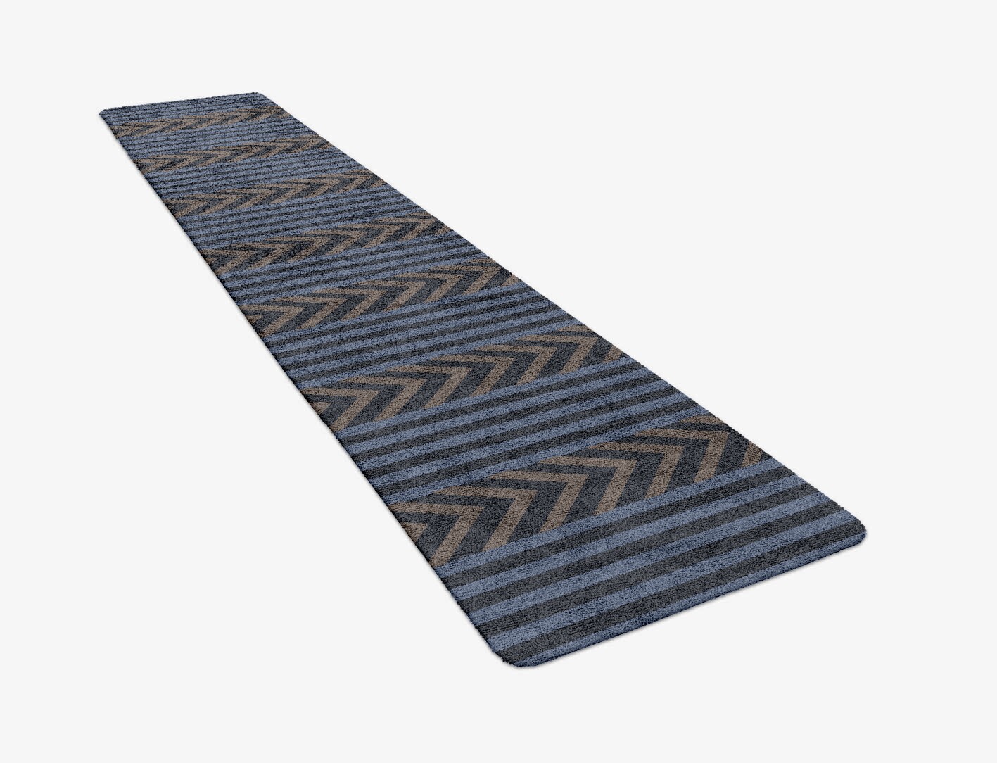 Strand Geometric Runner Hand Tufted Bamboo Silk Custom Rug by Rug Artisan