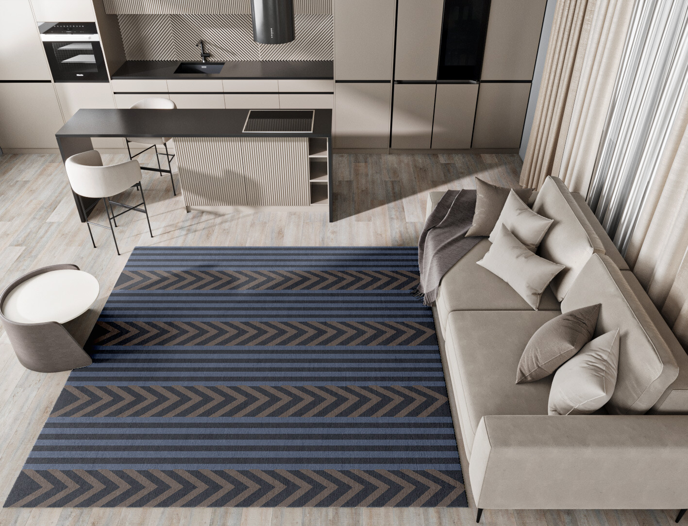 Strand Geometric Square Hand Tufted Pure Wool Custom Rug by Rug Artisan