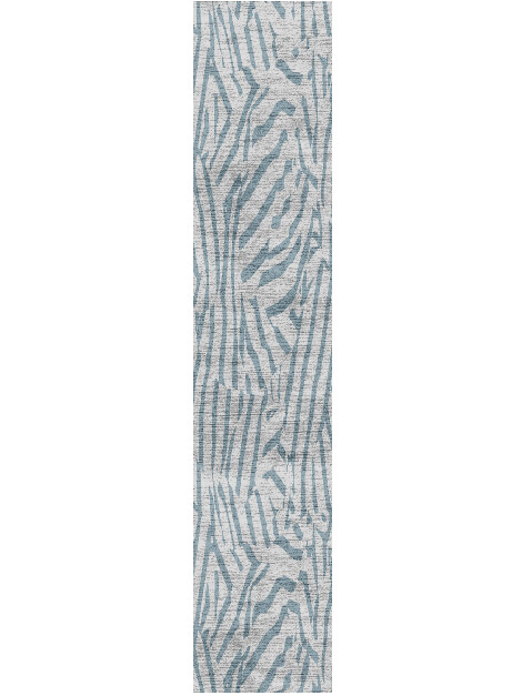 Stray Cerulean Runner Hand Knotted Bamboo Silk Custom Rug by Rug Artisan